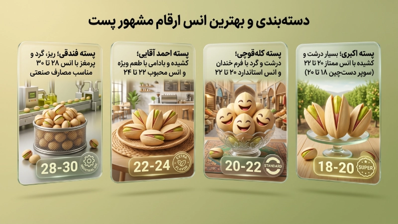 دسته‌بندی و بهترین انس ارقام مشهور پست