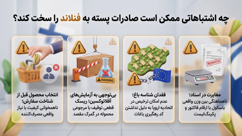 چه اشتباهاتی ممکن است صادرات پسته به فنلاند را سخت کند