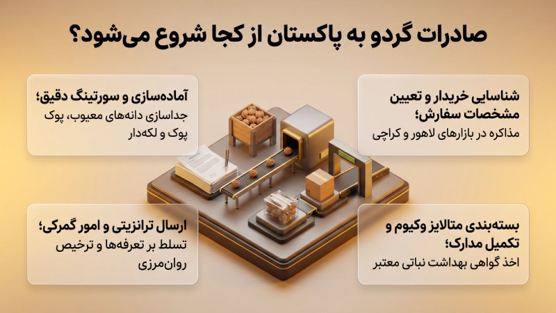 صادرات گردو به پاکستان از کجا شروع می‌شود؟