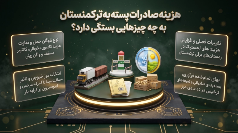 هزینه صادرات پسته به ترکمنستان به چه چیزهایی بستگی دارد