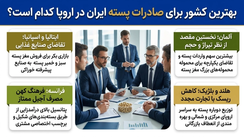 بهترین کشور برای صادرات پسته ایران در اروپا کدام است